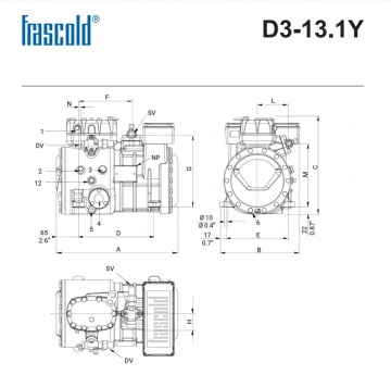 Compresor Frascold semiermetic D3-13.1Y